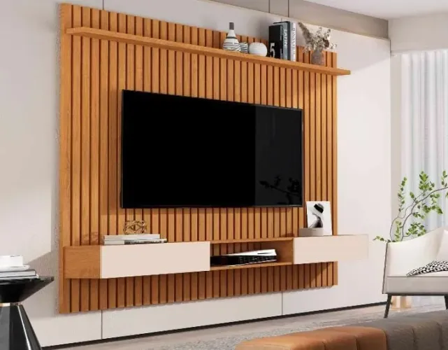 Painel ripado Nature madeirado 1,80 x 1,80