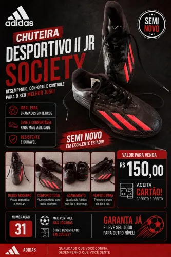 Chuteira society desportivo JR