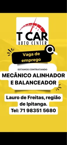 Vaga para mecânico alinhador e balanceador 