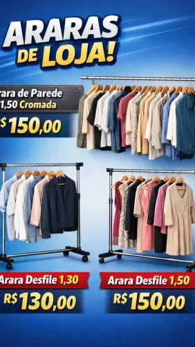 Equipamentos, Araras para loja de roupas
