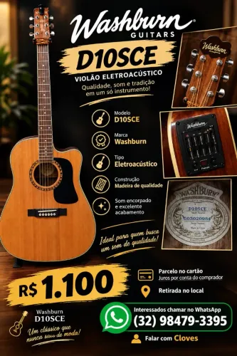 Violão Washburn à Venda - R$ 1.100 | Aceito Cartão