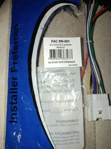  CHICOTE DE LIGAÇÃO DO SOM E ADAPTADOR ANTENA LINHA RENAULT (DUSTER / LOGAN / SANDERO / 