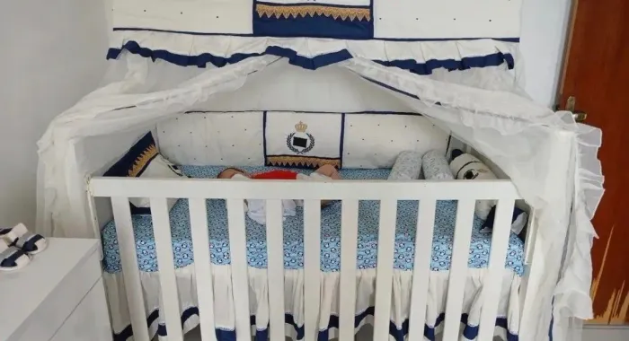 Berço bebê infantil com kit berço p/ menino