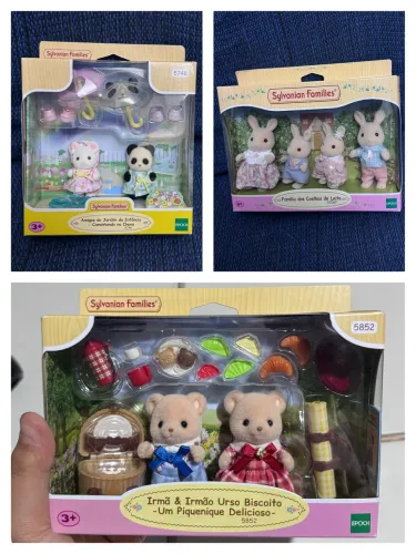 Kit com 3 Sets de Sylvanian Families