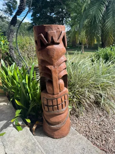 Totem Tribal em Madeira Maciça - 85cm