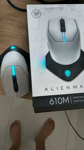 Mouse Alienware branco sem fio