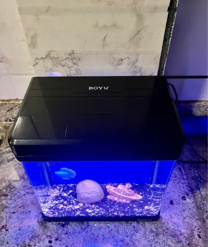 AQUÁRIO 10 LITROS BOYU COM FILTRO INTEGRADO/ NOVO
