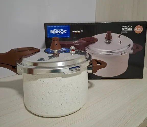 Panela Pressão Brinox 4,2L Vanila compativel com indução