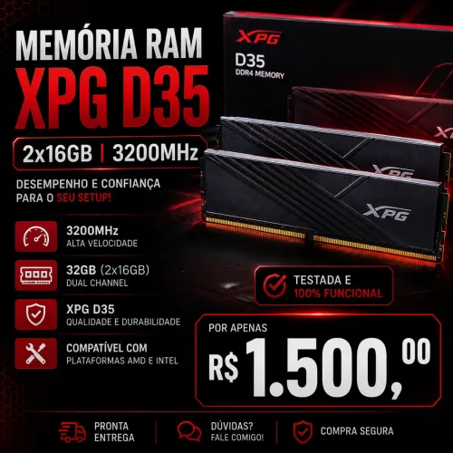 Kit 32gb XPG D35G RGB 3200mhz