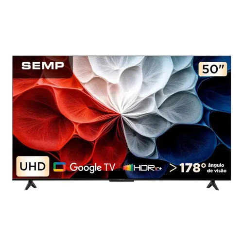 Smart Tv 50 TCL Semp 4k HDR tela hva bluetooth Google tv