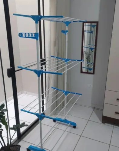 Varal para roupas sacadas apartamento com rodinha movel suspenso dobravel de chãovertical 