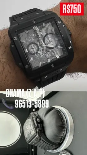 Relógio Hublot Square Bang All BLACK _.ENTREGAMOS