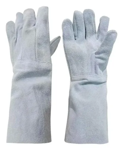 06 Pares de Luva de raspa p2, Cano longo, Grossa, 20cm, cor cinza. 