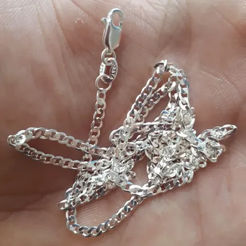Corrente de prata 70 centímetros, 2mm, Na Promoção