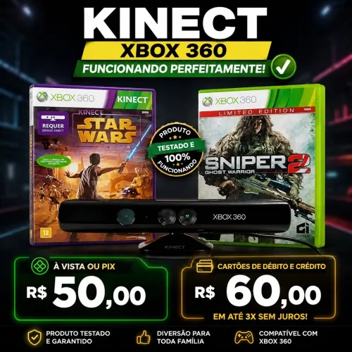 Kinect Xbox 350 + 2 jogos