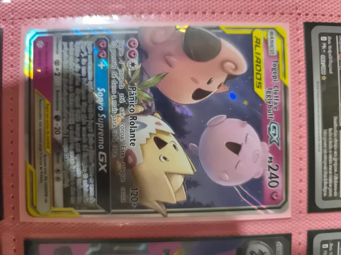 Carta pokémon aliados togepi, cleffa e igglybuff GX