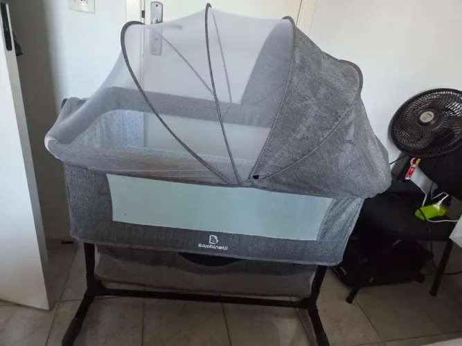 Berço Portátil Bebê Acoplado - CINZA