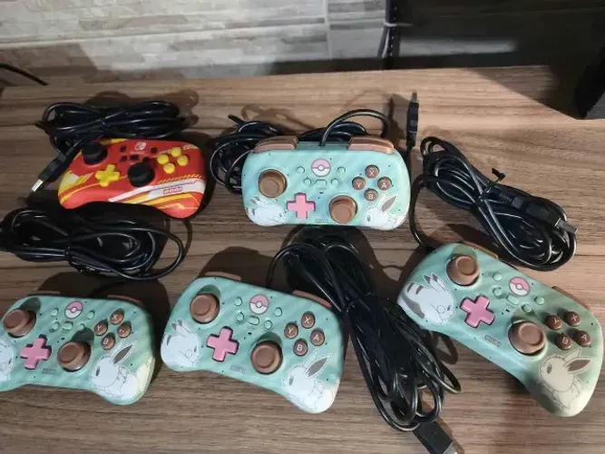 Lote 5 Controles Switch Hori Pad Mini Com Fio Original