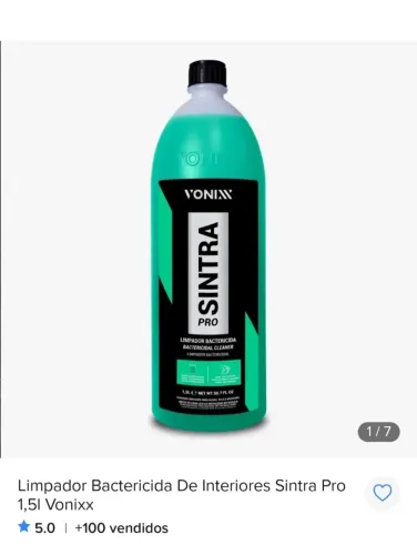 Limpador Bactericida De Interiores Sintra Pro 1,5l Vonixx