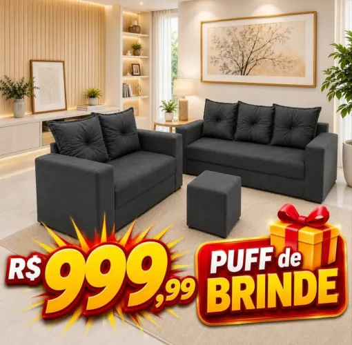 CONJUNTO 3/2 LUGARES C/ BRINDES À PARTIR DE R$999,99 À VISTA! CONTATO *