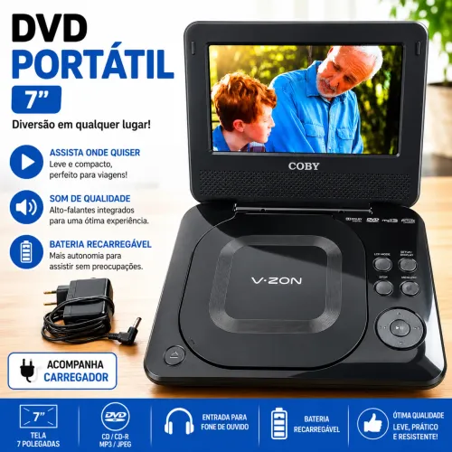 DVD reprodutor portátil sem fio