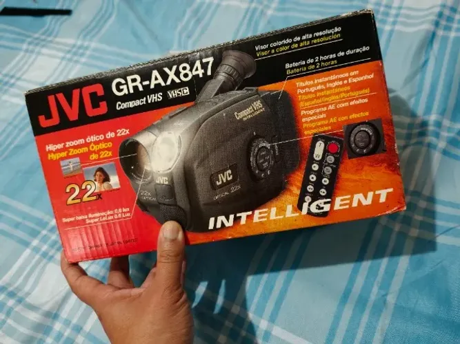 Filmadora JVC GR-AX847 Compact VHS-C 22x - Completa, Funcionando e Testada