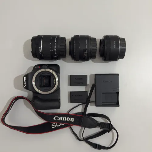 Kit Completo Canon EOS Rebel SL2 + 3 Lentes Incríveis + Acessórios!