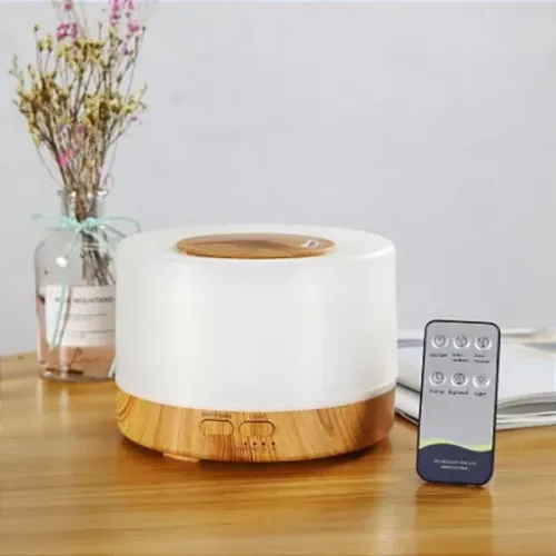 Difusor Umidificador de Ambiente 500ml com controle + Essencia de Brinde