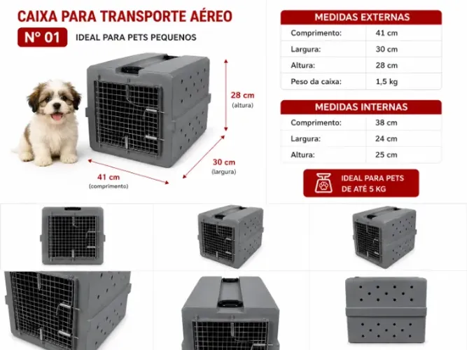 Caixa Transporte Pet Para Cachorro e Gatos pequenos/Grande Viagem Avião IATA-RORAIMA