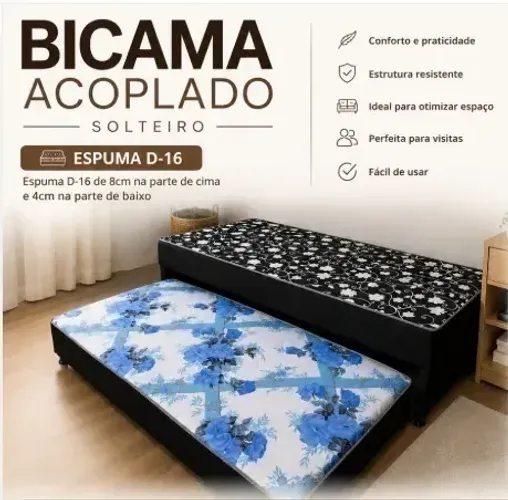 Bicama Solteiro Acoplada D-16 Renver - Já com Entrega