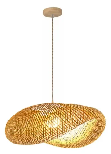 Lustre pendente boho - rattan / palha