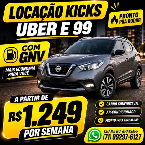 LOCAÇÃO UBER E 99 KICKS GNV