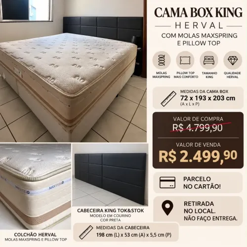 Cama Box e Cabeceira KING