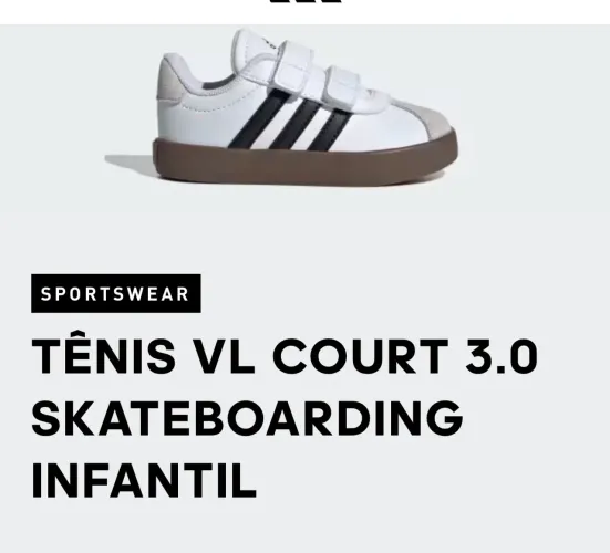 Tênis Infantil Adidas VL COURT 3 (7k) 22 / 14cm