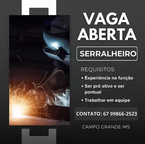 Vaga para serralheiro * início imediato*