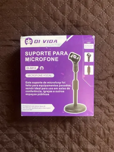 Suporte Mesa Microfone Portátil Mini Pedestal Preto