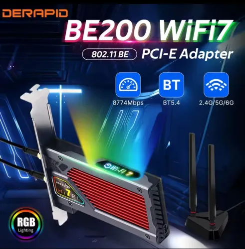 Placa wifi7 bluetooth 5.4 rgb fenvi pci-e