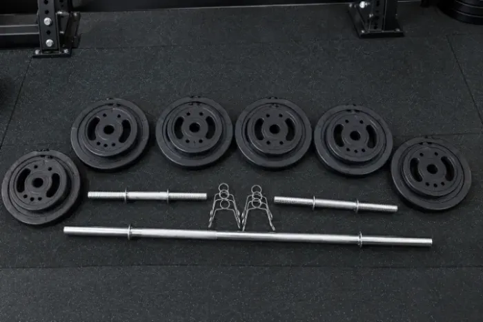 Kit musculação barras e anilhas