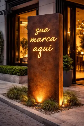 Placa aço corten Curitiba, letreiro elegânte sob encomenda 