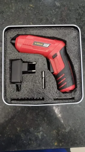 Parafusadeira Dobrável Bateria 3,6V Bivolt + Kit Bits Schulz