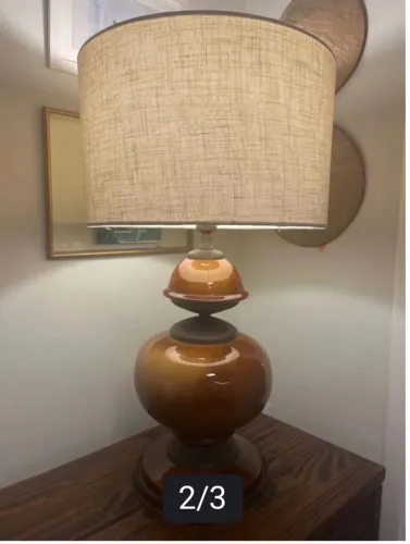 Abajur Vintage de Cerâmica com Cúpula