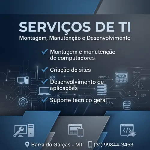 Serviços de TI: Manutenção de PC, Criação de Sites e Apps