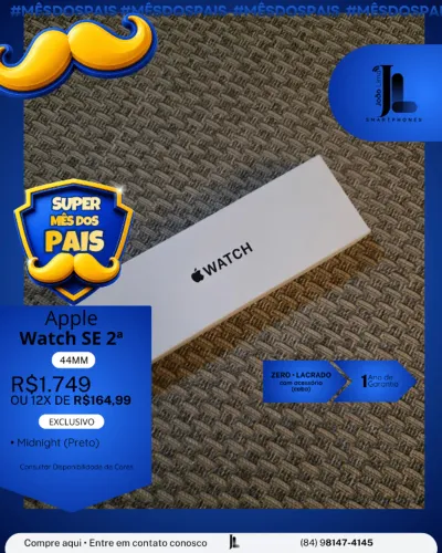 APPLE WATCH SE 2ª, 44MM, LACRADO, EXCLUSIVO!