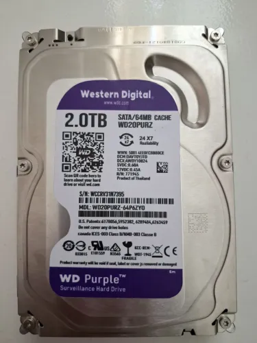 Hd wd 2TB purple cftv cpu dvr