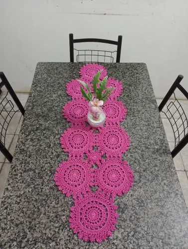 Trilho de mesa crochê