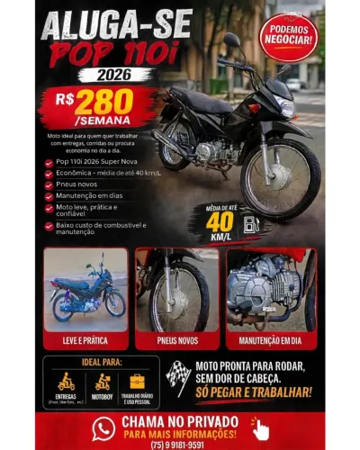 Aluguel da Pop 110i 2026