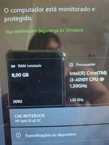 Notebook HP split X2 8 GB RAM 12 8SSD 500 HD