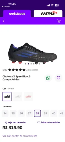 Chuteira Adidas N: 38