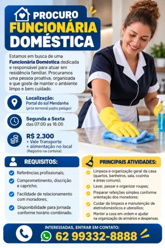 Procuro Funcionária Doméstica