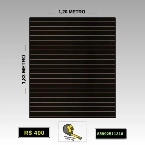 Painel expositor canaletado preto 1,20 metro  ? X 1,83 metro ? (novo) 